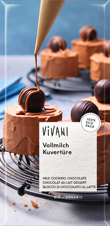 Bio čokoláda Vivani na vaření mléčná 200g